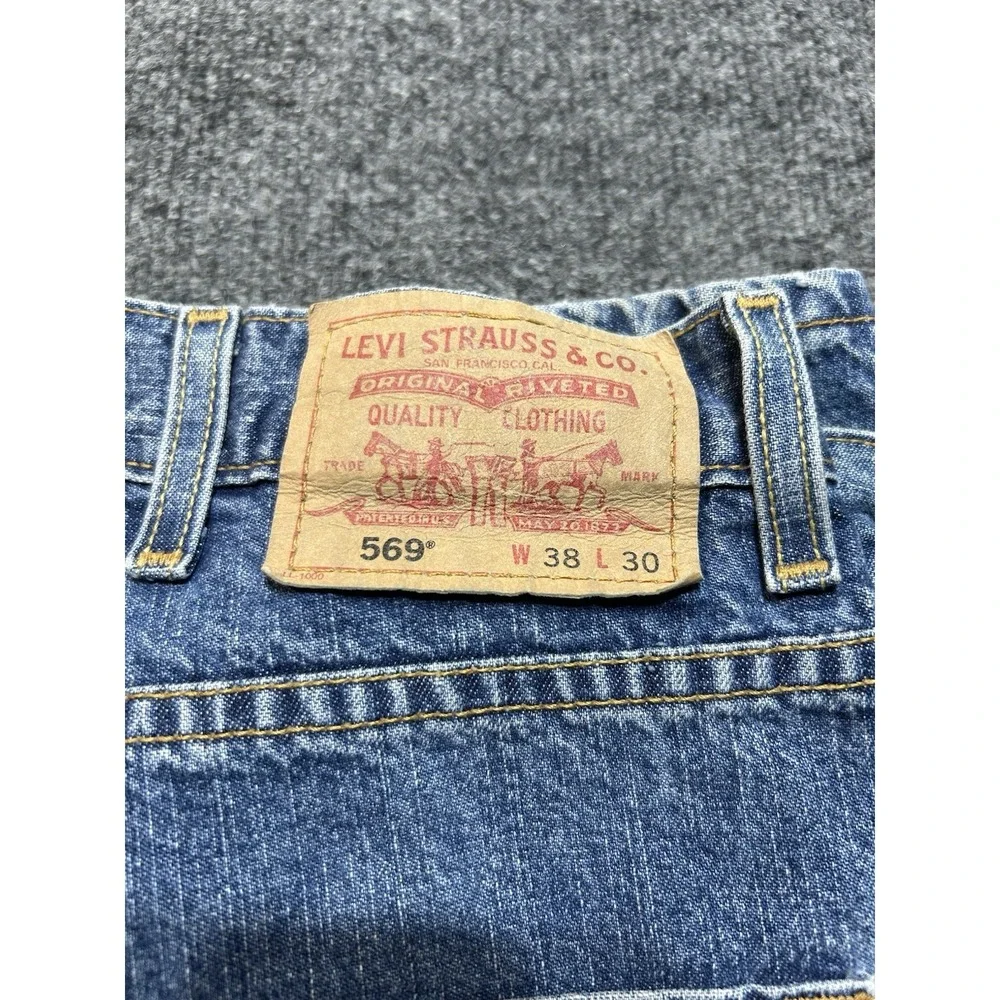 Levi's 559 Men's Relaxed Straight Jeans W38 L30 Blue Denim Loose Fit